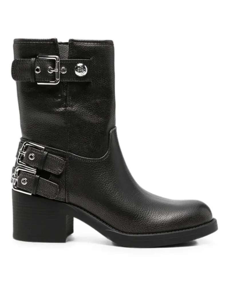 Guess buckle-detail leather boots - Schwarz Schwarz