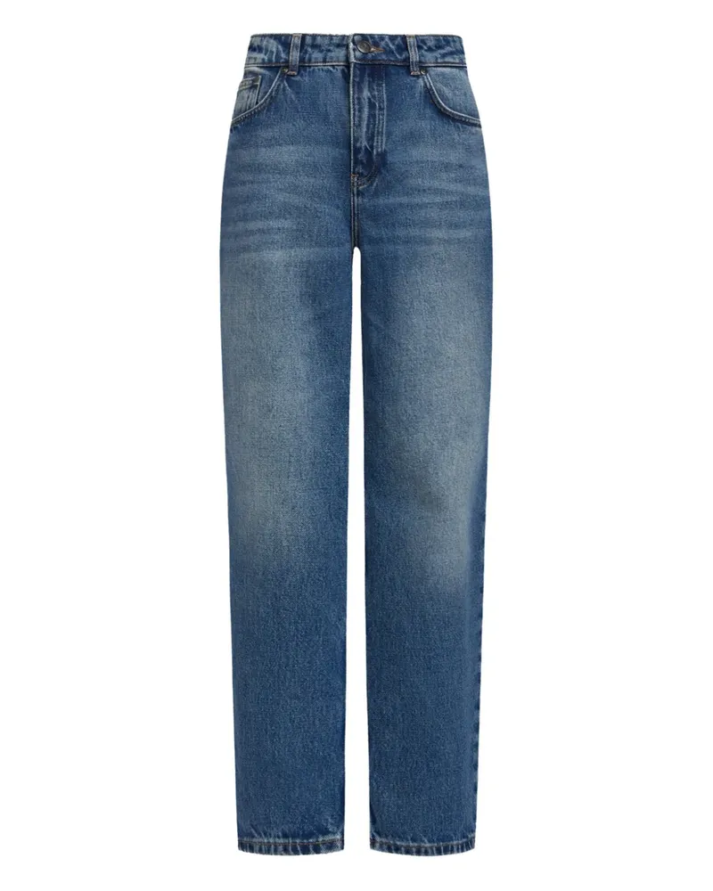 12 STOREEZ Jeans mit Logo-Patch - Blau Blau