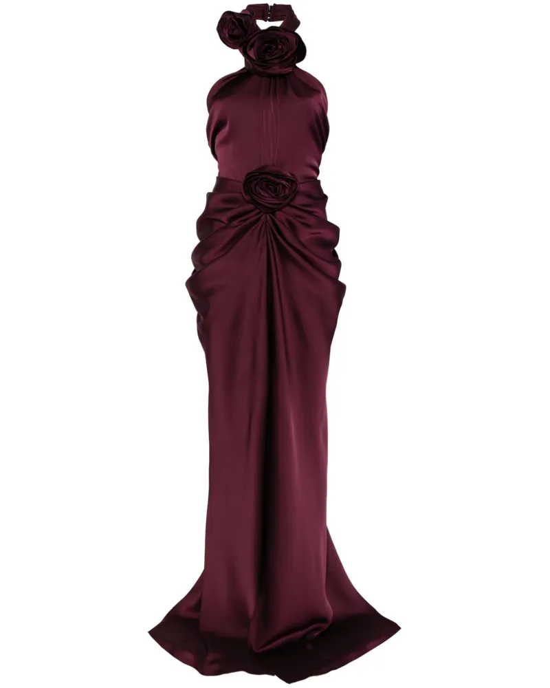 Ana Radu Maxikleid mit Blumenapplikation - Rot Rot