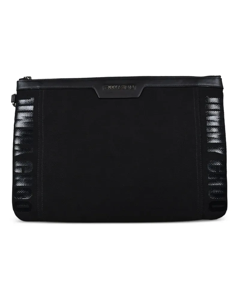 Jimmy Choo Derek Clutch mit Logo - Schwarz Schwarz