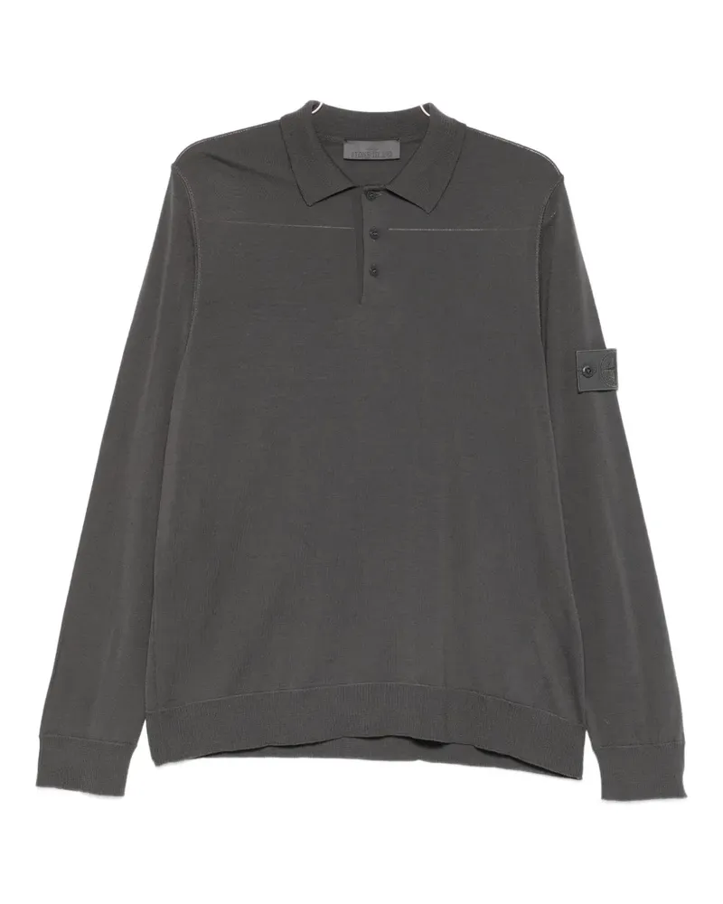 Stone Island Langärmeliges Poloshirt - Grau Grau
