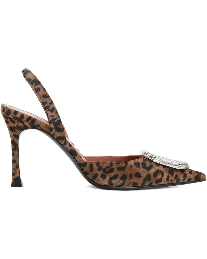 Amina Muaddi Slingback-Pumps mit Kristallen - Braun Braun