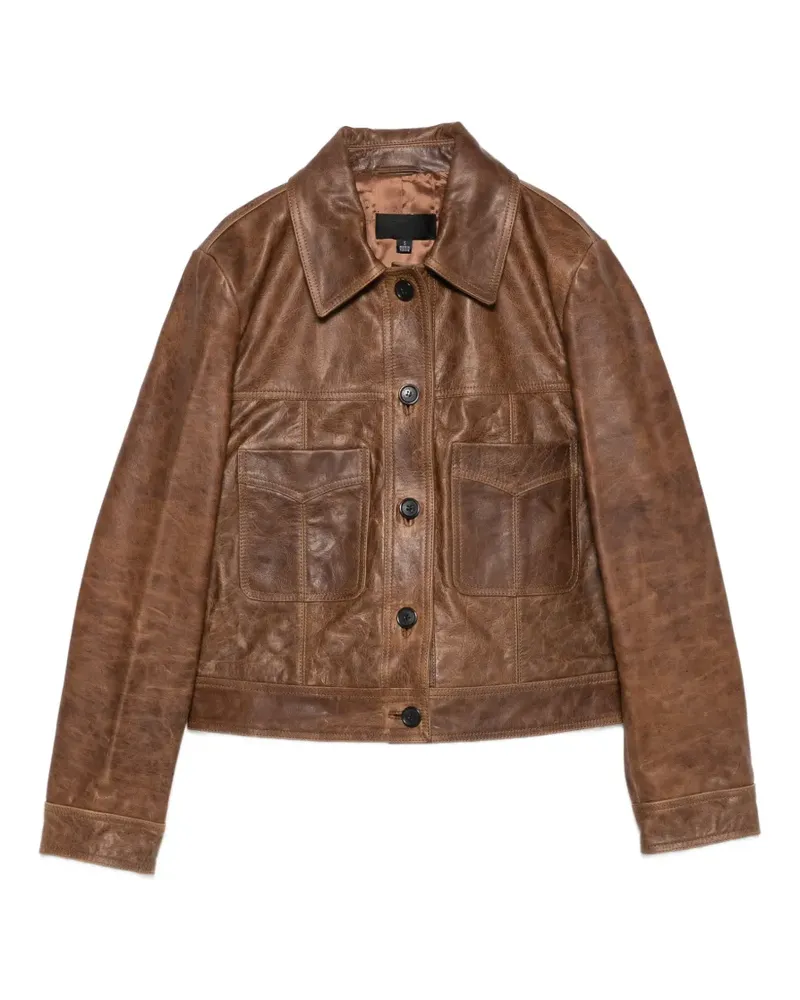 Nili Lotan Susannah leather flap-pocket jacket - Braun Braun