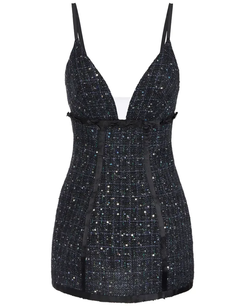 Elisabetta Franchi Kleid mit Pailletten - Schwarz Schwarz