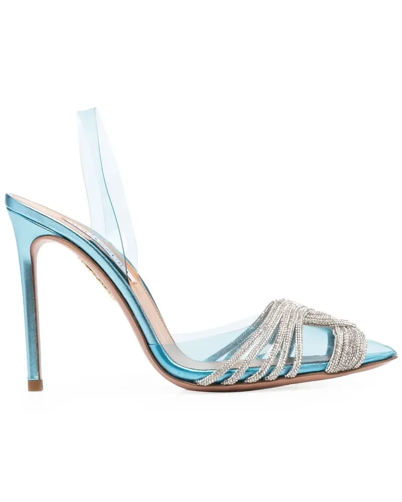 Aquazzura Slingback-Pumps mit Strass - Blau Blau