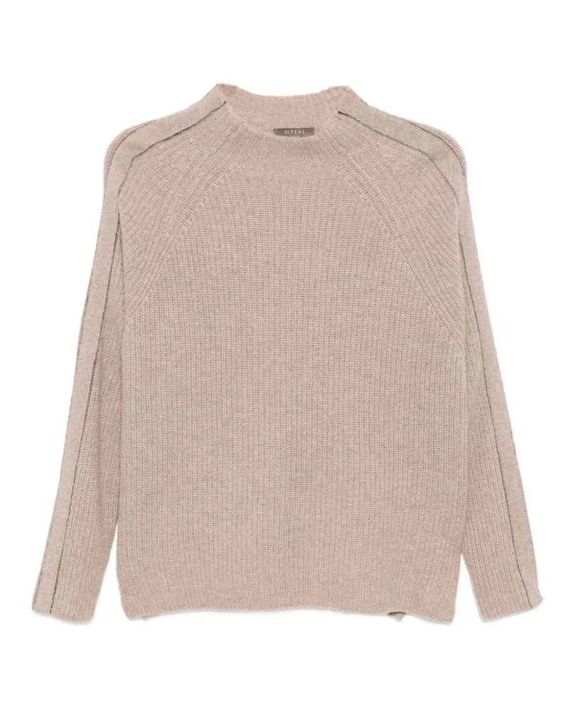 N.Peal Pullover mit Stehkragen - Nude Nude