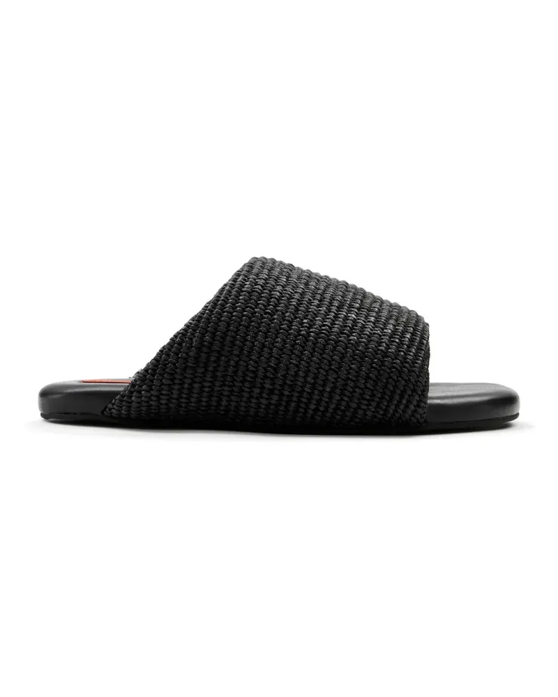 Simon Miller Bubble raffia slides - Schwarz Schwarz