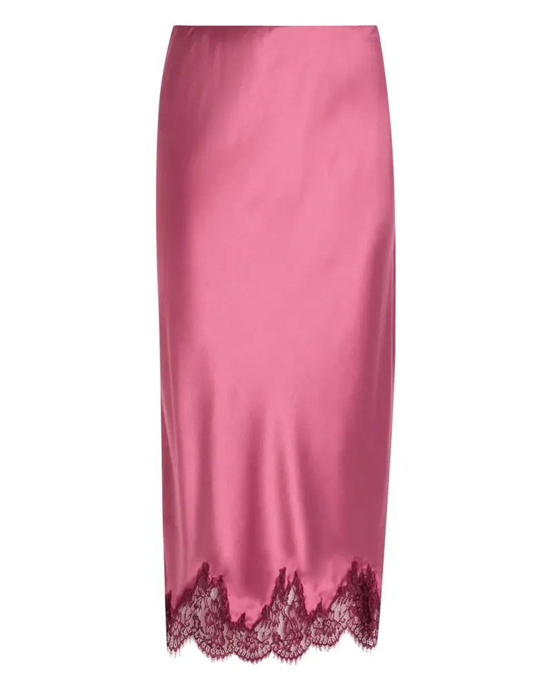 LoveShackFancy lace hem midi skirt - Rosa Rosa