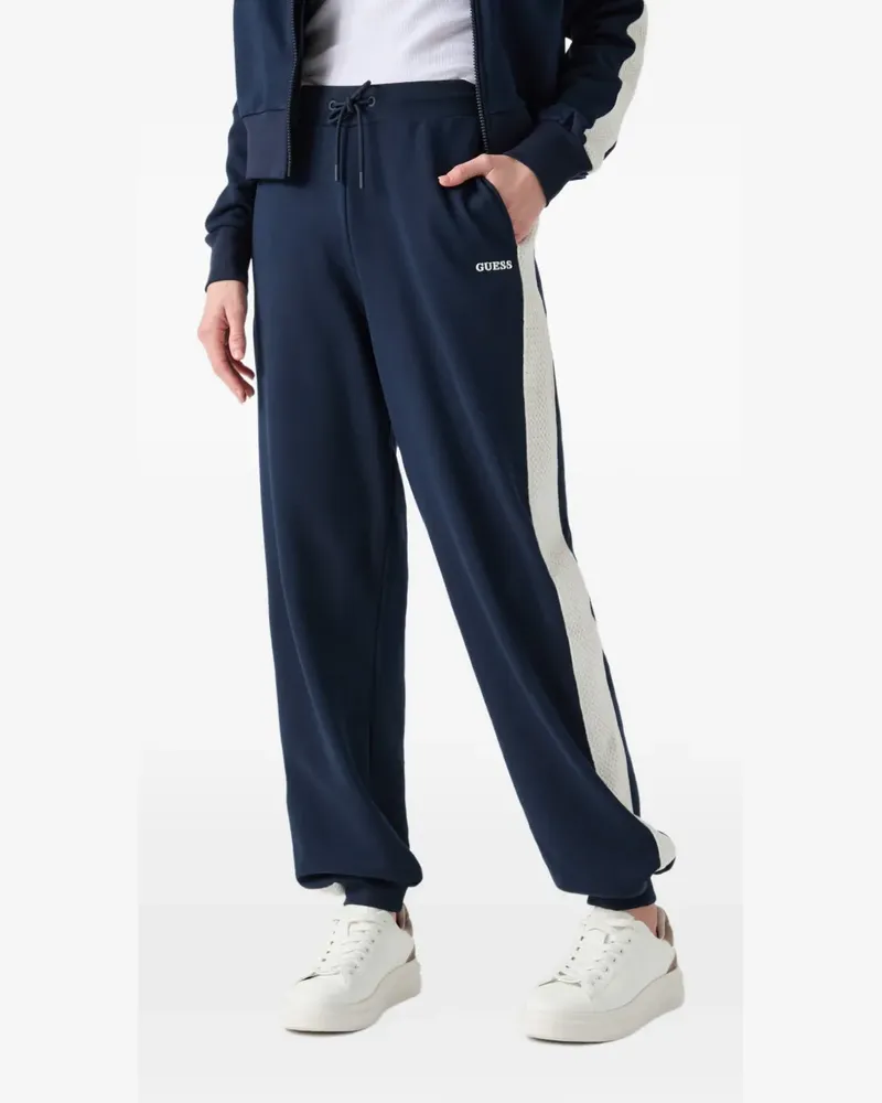 Guess crochet-detail track pants - Blau Blau