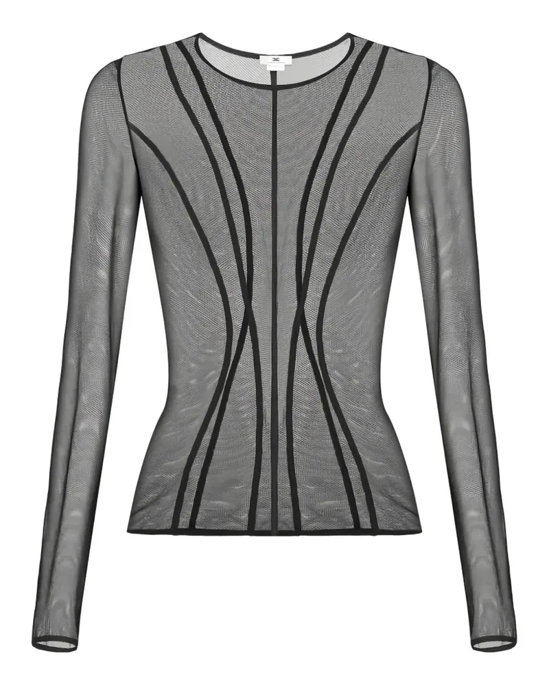 Elisabetta Franchi tulle bustier-cut top - Schwarz Schwarz
