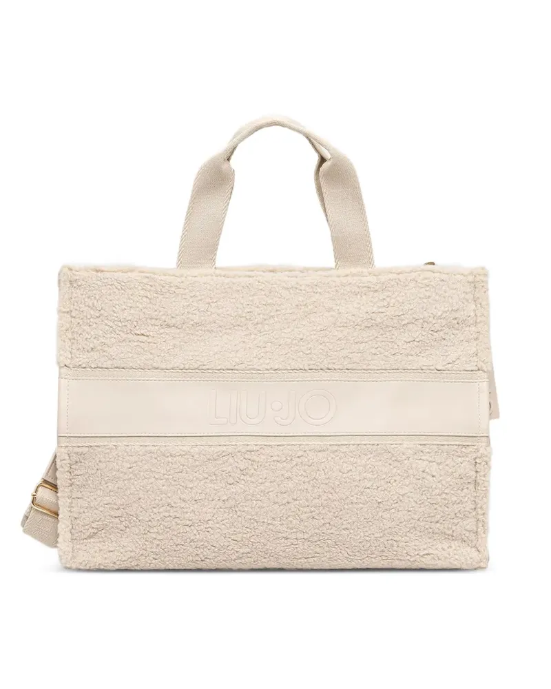 Liu Jo Tote Bag mit Faux Shearling-Prägung - Nude Nude
