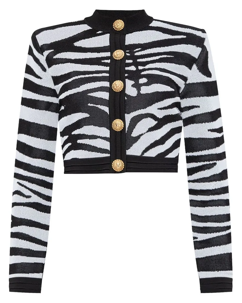 Balmain Cardigan mit Print - Schwarz Schwarz