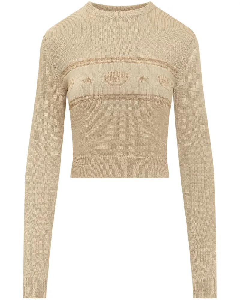 Chiara Ferragni Pullover mit Eyelike-Intarsie - Nude Nude