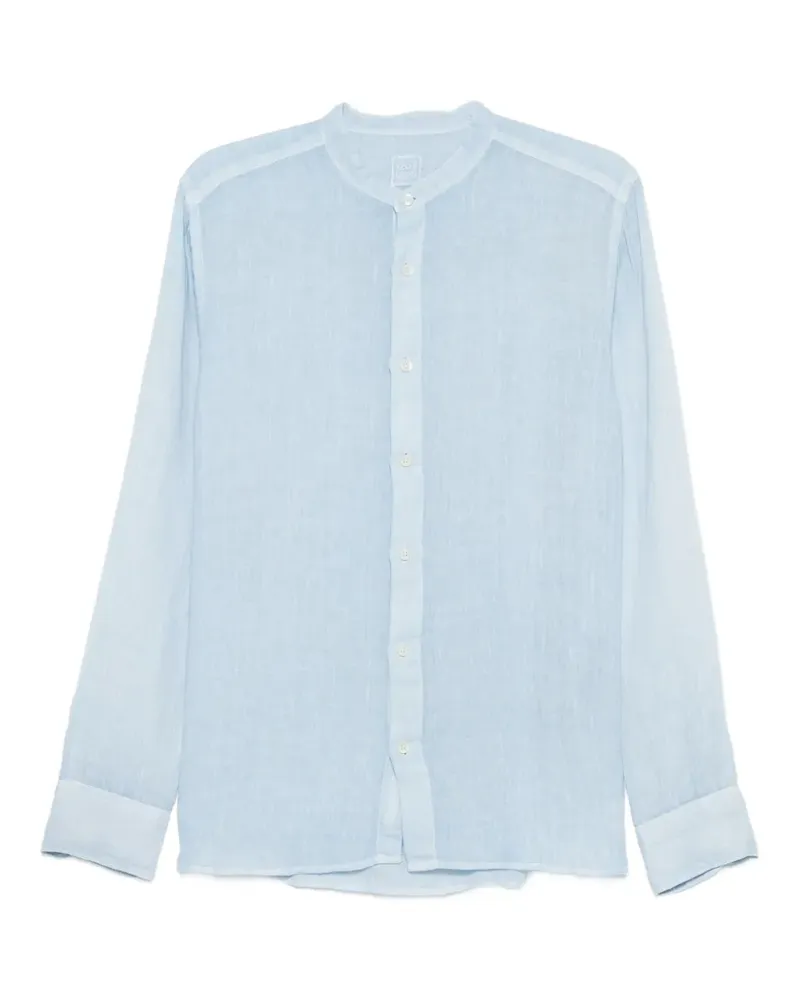 120% Lino mandarin-collar shirt - Blau Blau