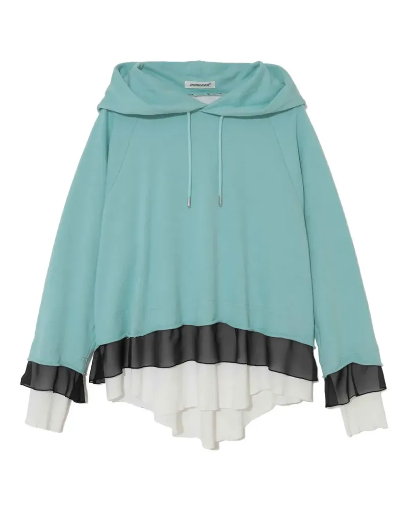 Undercover layered ruffled hoodie - Blau Blau