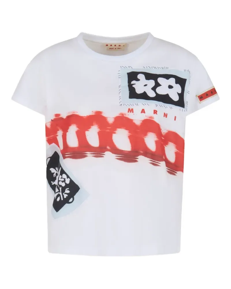 Marni T-Shirt mit grafischem Print - Weiß Weiß