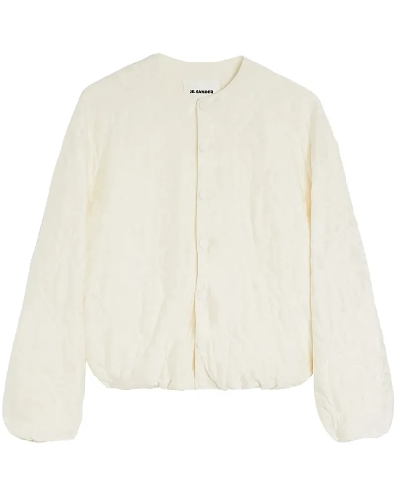 Jil Sander Bomberjacke mit Jacquardmuster - Weiß Weiß
