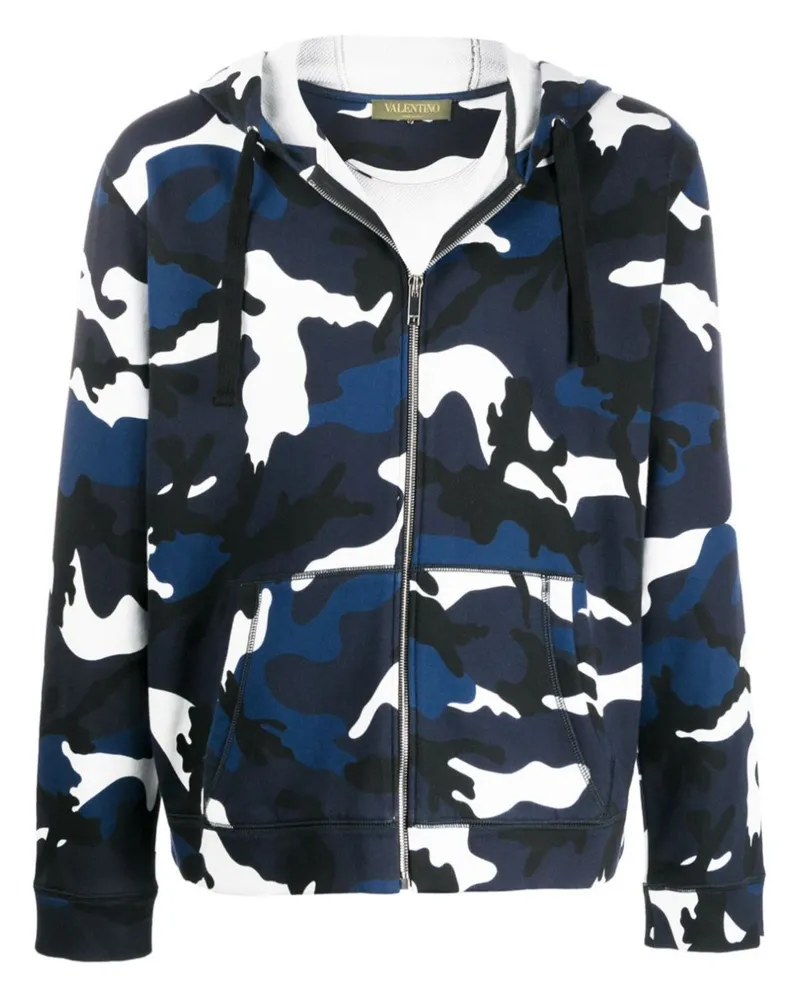 Valentino Garavani Hoodie mit Camouflage-Print - Blau Blau