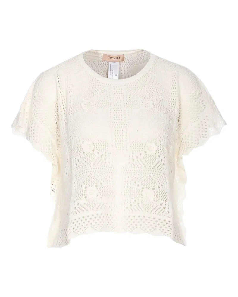 Twin-Set Gehäkeltes Oberteil - Weiß Weiß