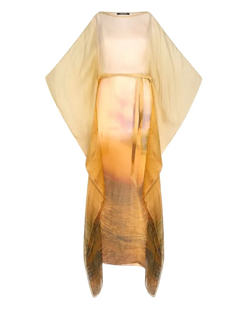 Roberto Cavalli Kaftankleid mit Print - Orange Orange