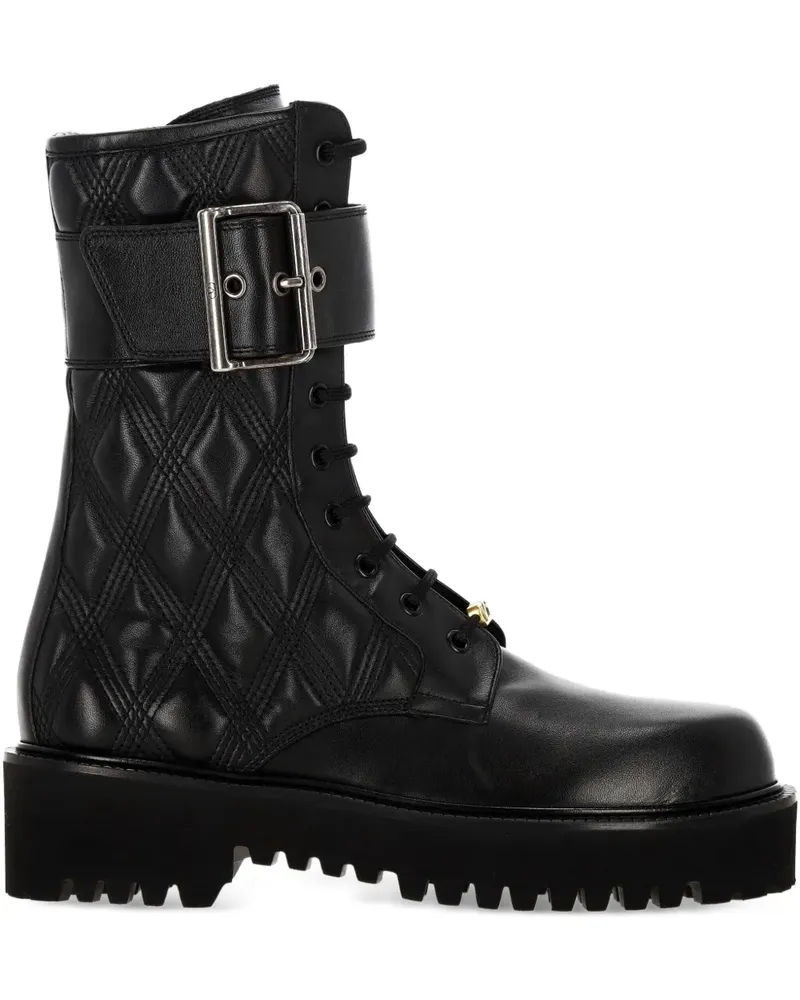 Valentino Garavani Bikerstiefel mit VLogo - Schwarz Schwarz