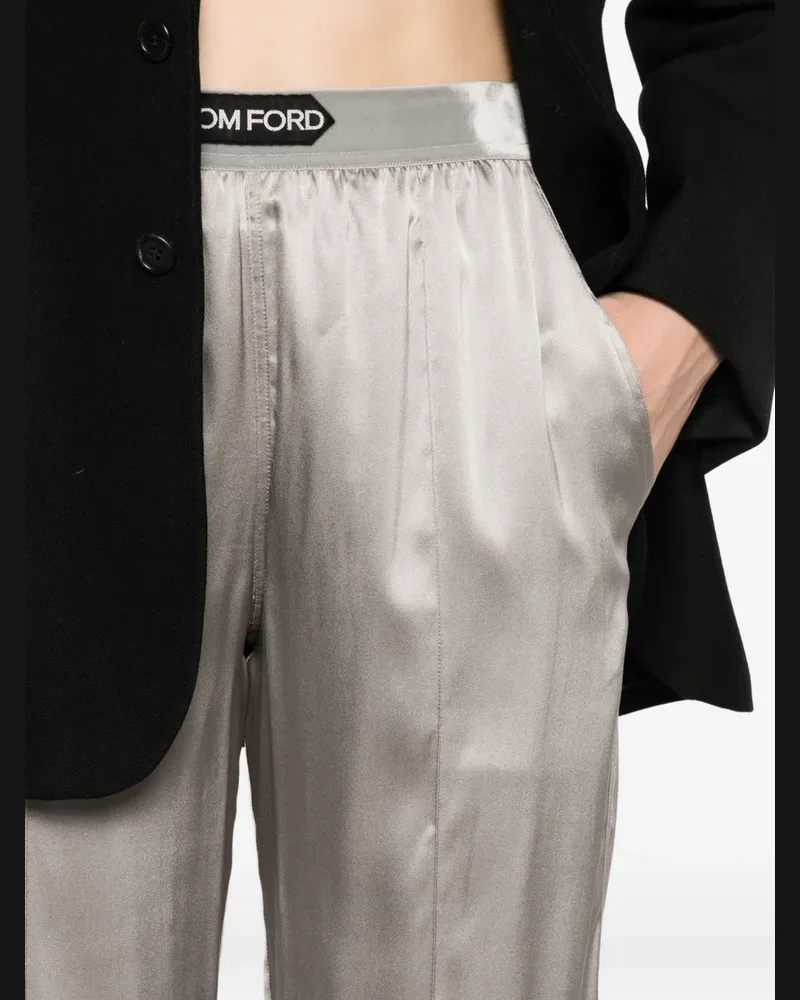 Tom Ford Pyjama-Hose mit Logo-Patch - Grau Grau