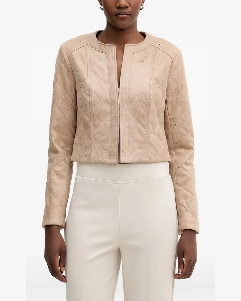 Joseph Ribkoff quilted stud-embellished jacket - Nude Nude