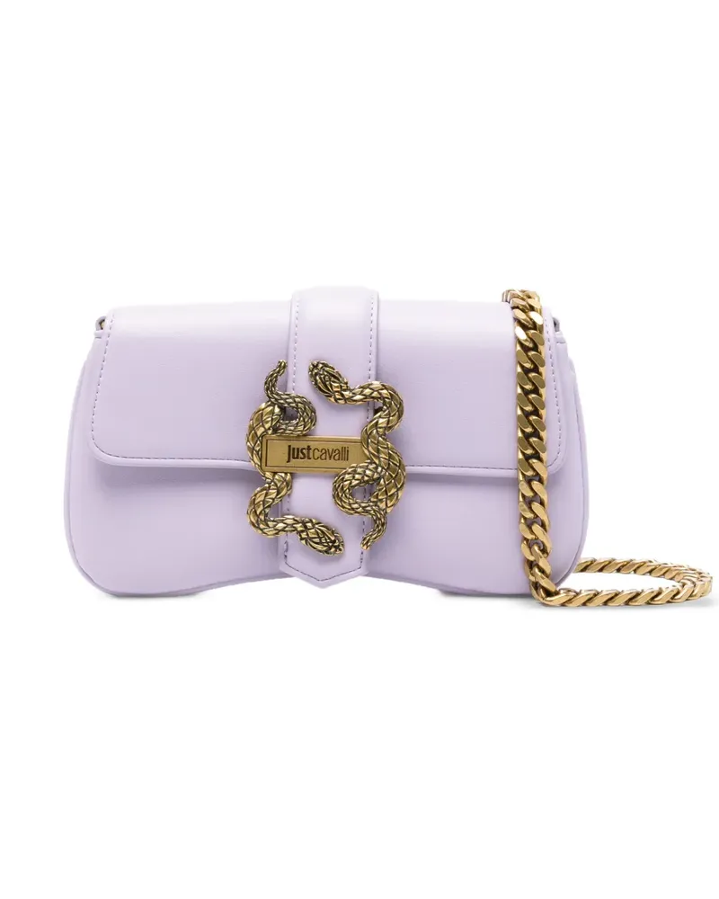 Just Cavalli Umhängetasche mit Schlangen-Detail - Violett Violett