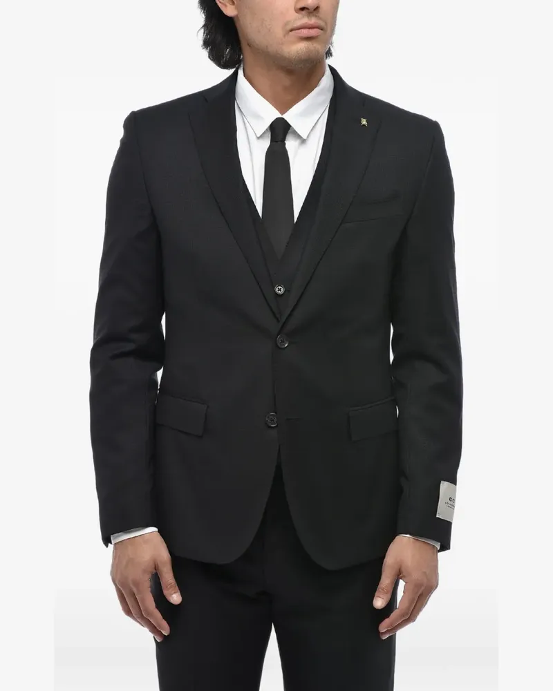 Corneliani single-breasted three-piece suit - Schwarz Schwarz