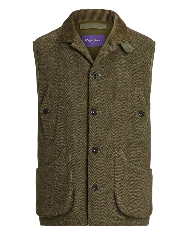Ralph Lauren Weste mit Fischgrätenmuster - Grün Grün