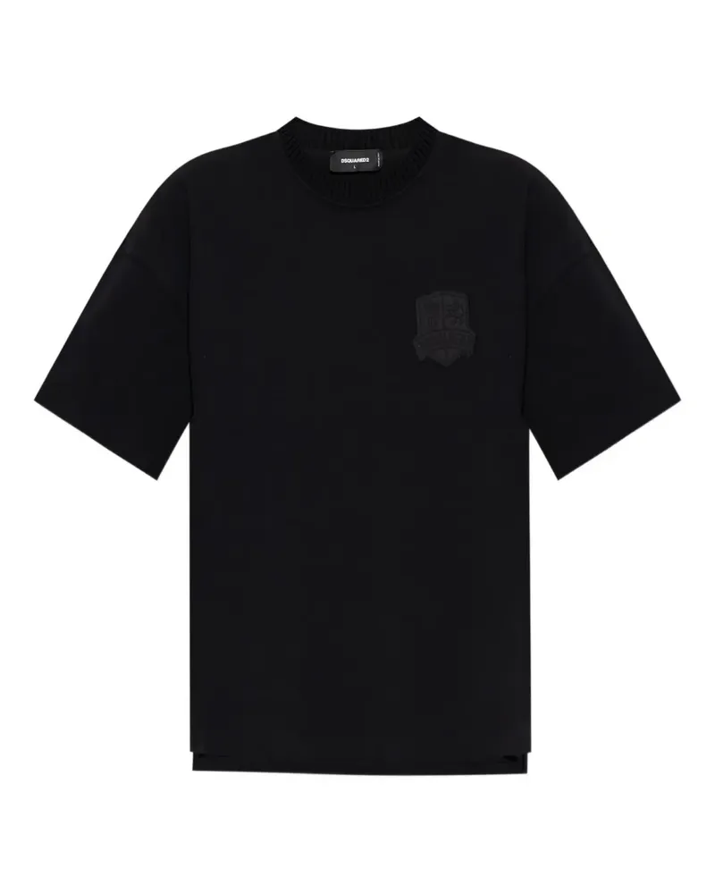 Dsquared2 T-Shirt mit aufgesticktem Patch - Schwarz Schwarz