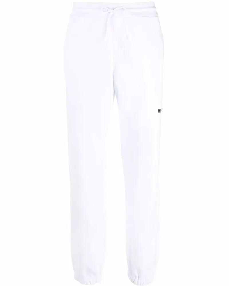 MSGM Jogginghose mit Logo-Print - Weiß Weiß