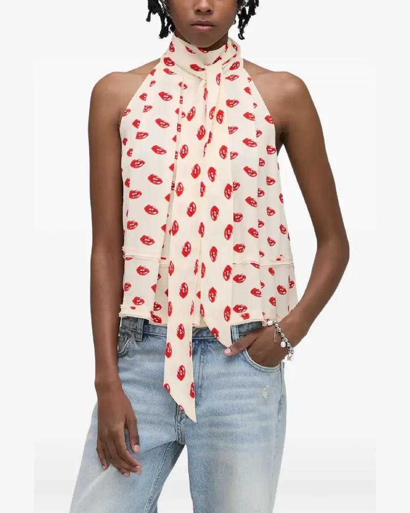 Marc Jacobs Neckholder-Top mit Lippen-Print - Nude Nude