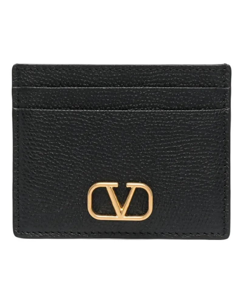 Valentino Garavani VLogo Signature pebbled card holder - Schwarz Schwarz