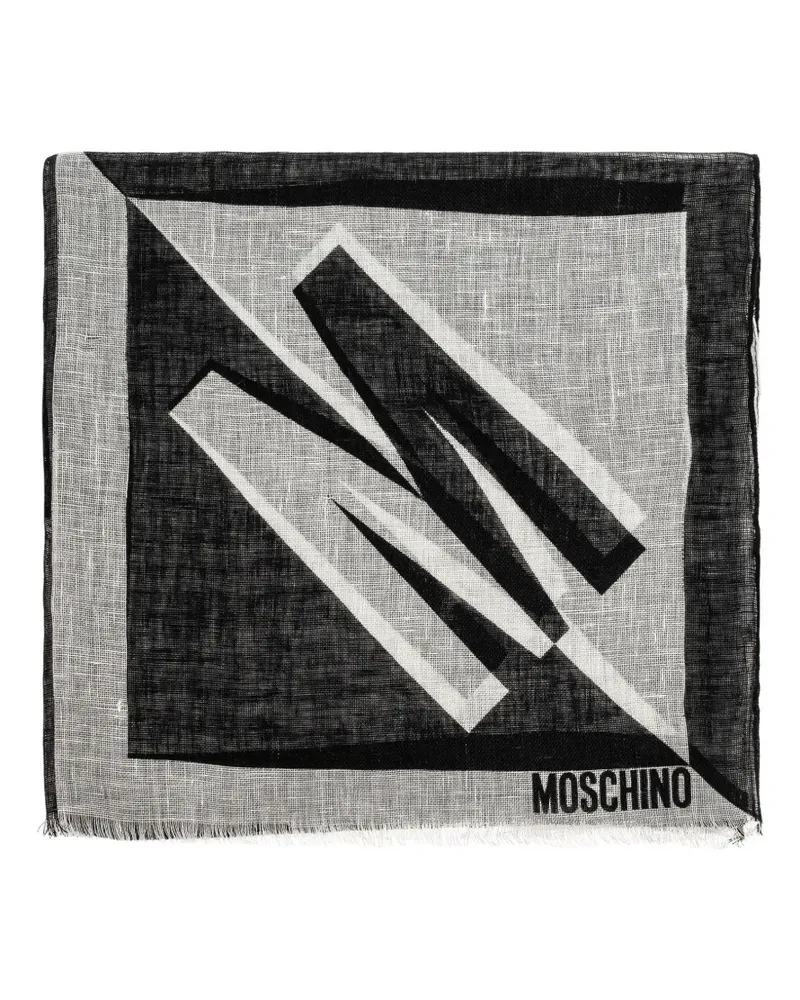 Moschino Schal mit Logo-Print - Schwarz Schwarz