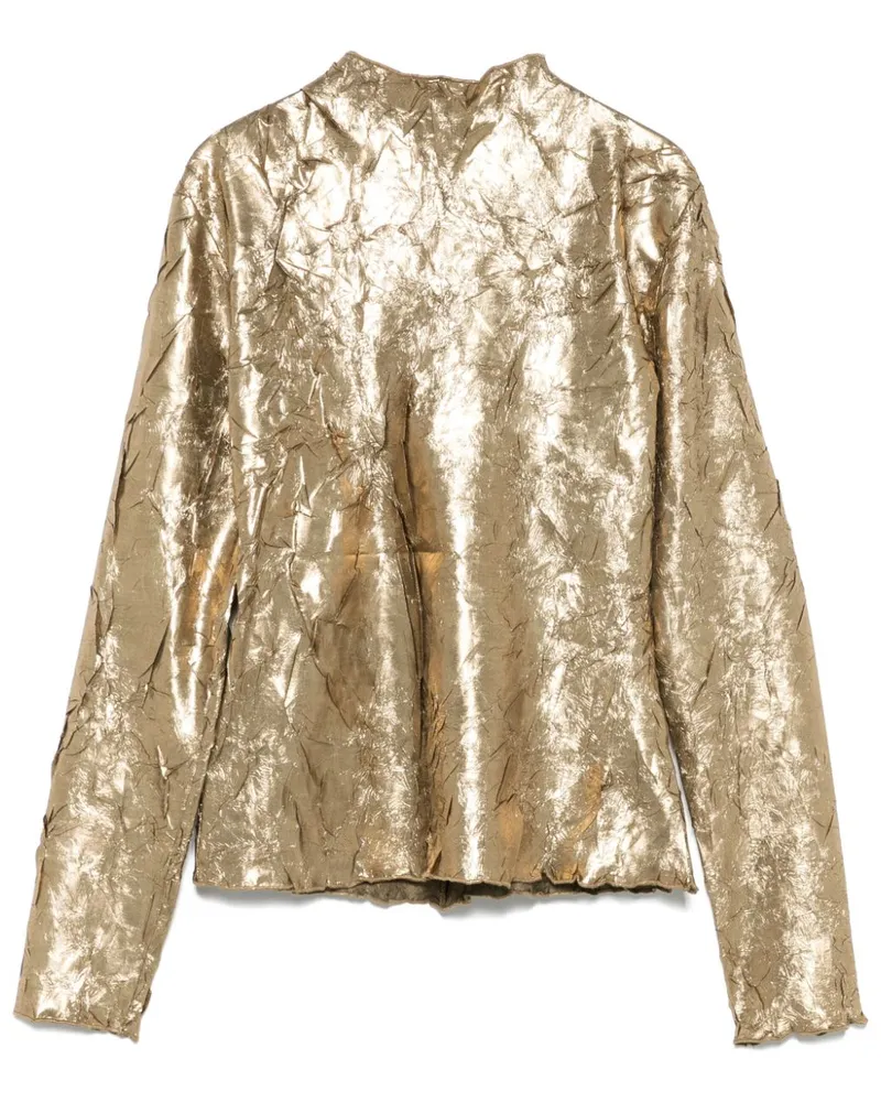 Ganni Oberteil in Knitteroptik - Gold Gold