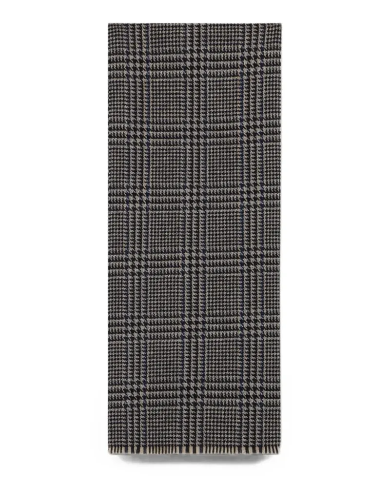Slowear Karierter Schal mit Fransen - Grau Grau