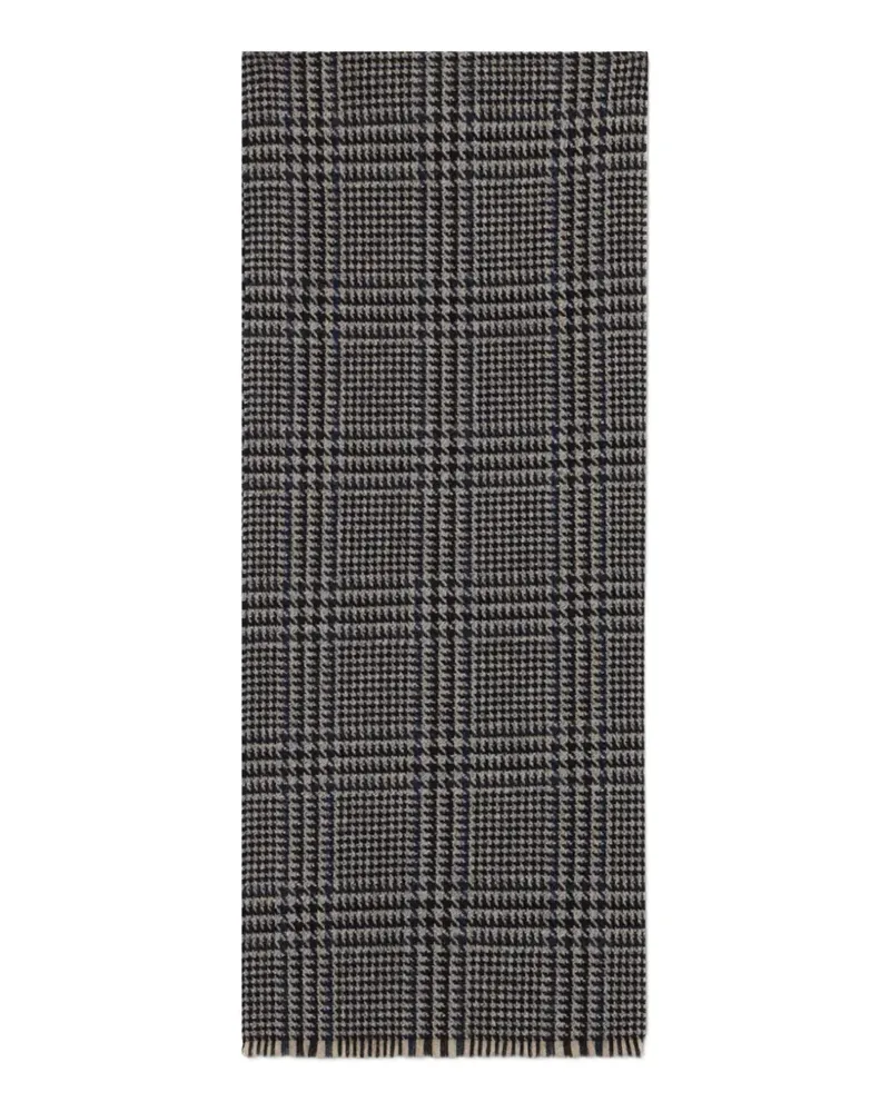 Slowear Karierter Schal mit Fransen - Grau Grau