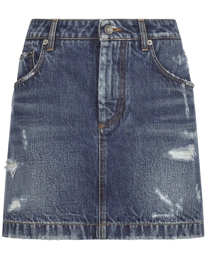 Dolce & Gabbana Jeansrock im Distressed-Look - Blau Blau