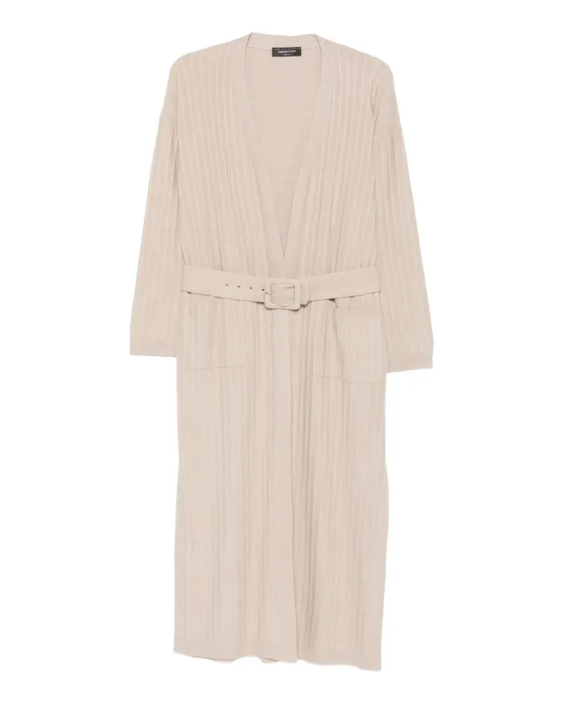 Fabiana Filippi Gerippter Cardigan mit Gürtel - Nude Nude