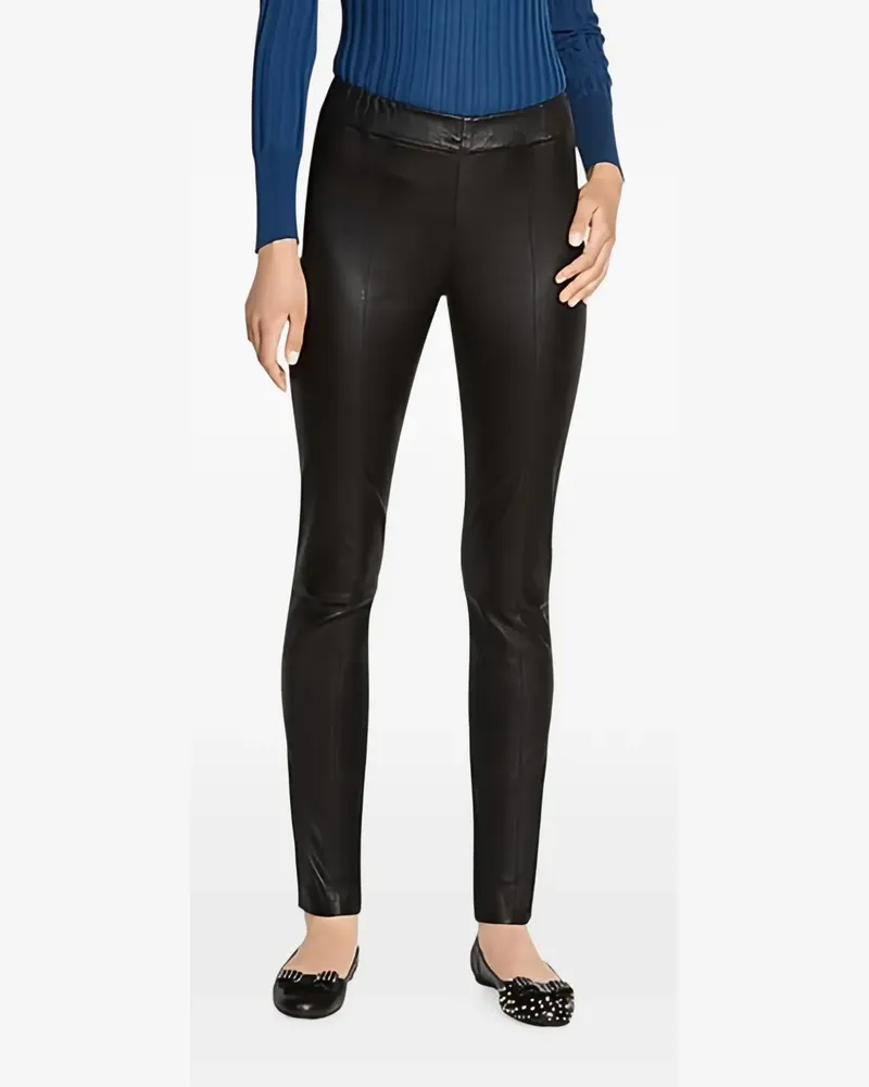 Ferragamo seam-detail leather trousers - Schwarz Schwarz