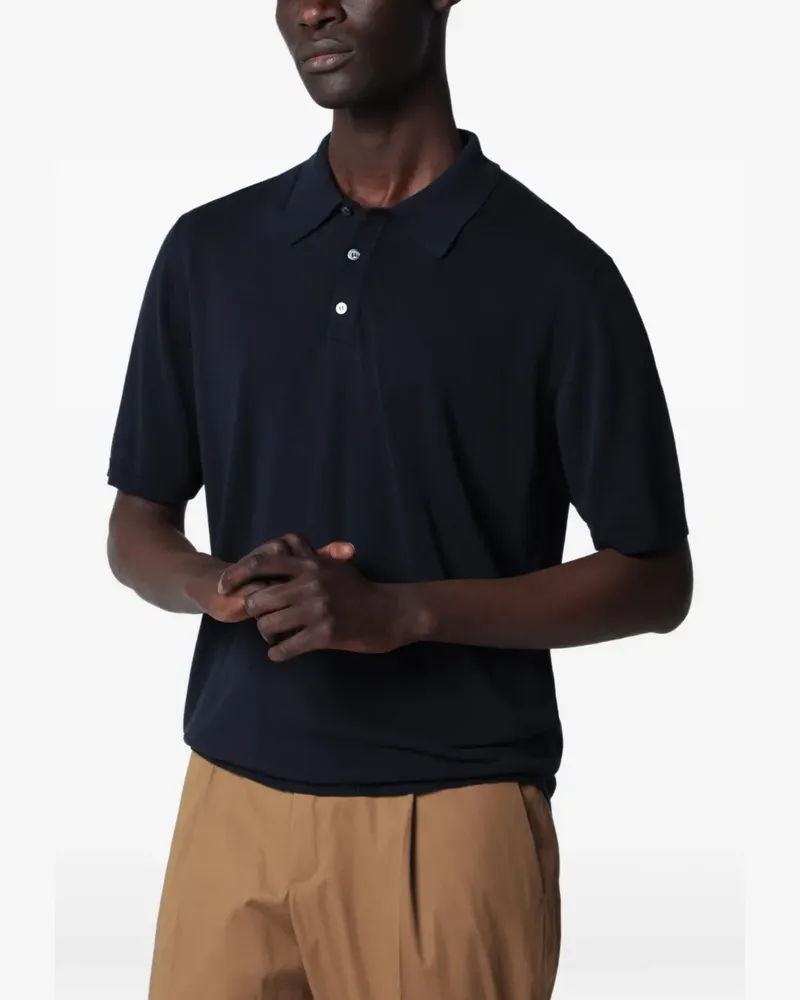 Roberto Collina Poloshirt mit Knöpfen - Blau Blau