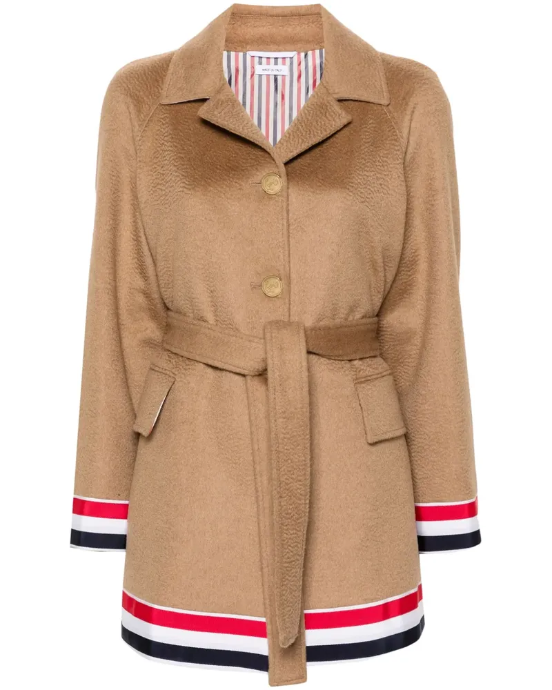 Thom Browne Mantel mit RWB-Streifen - Nude Nude