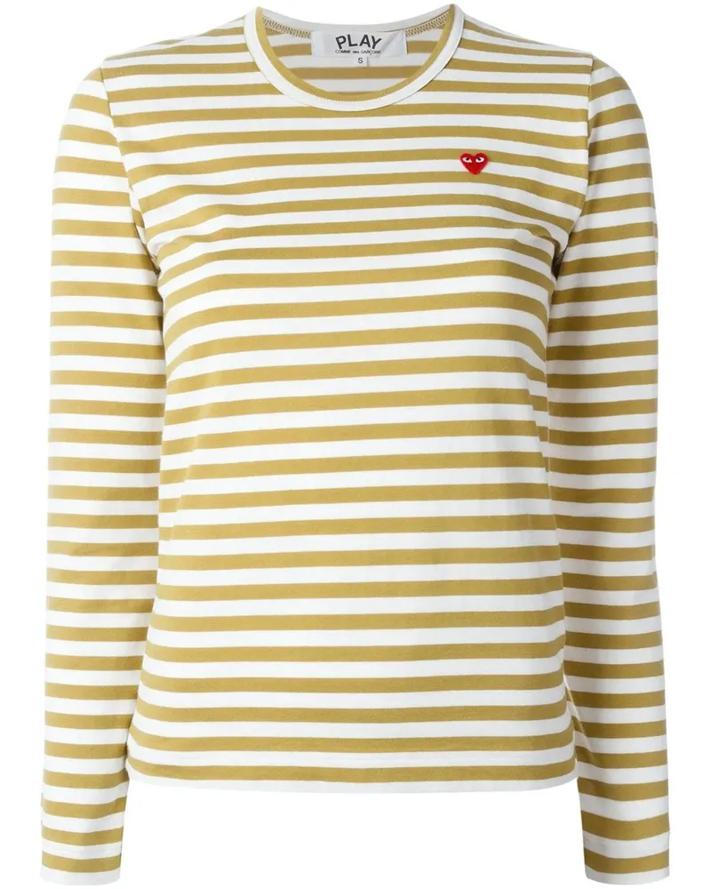 Comme des Garçons Gestreiftes Langarmshirt - Nude Nude