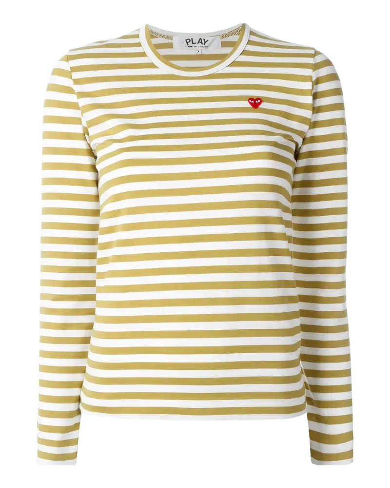 Comme des Garçons Gestreiftes Langarmshirt - Nude Nude