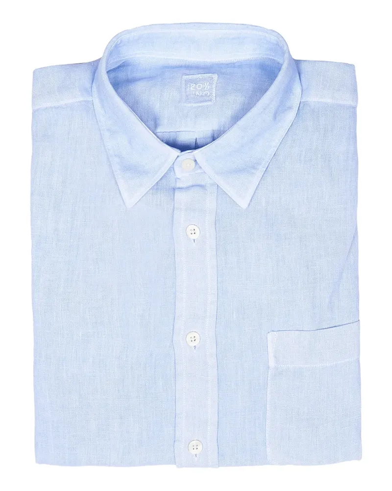 120% Lino Hemd aus Leinen - Blau Blau