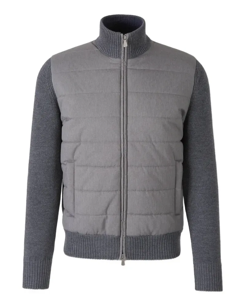 Gran Sasso quilted panel zip-up cardigan - Grau Grau