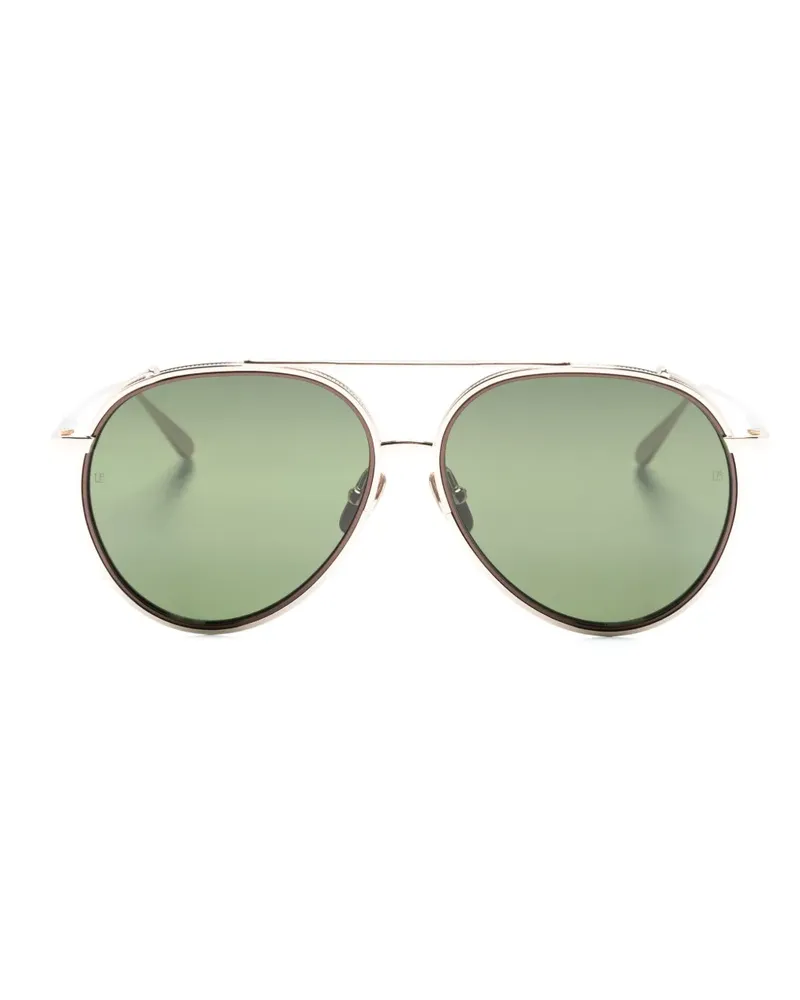 Linda Farrow Getönte Torino Pilotenbrille - Gold Gold