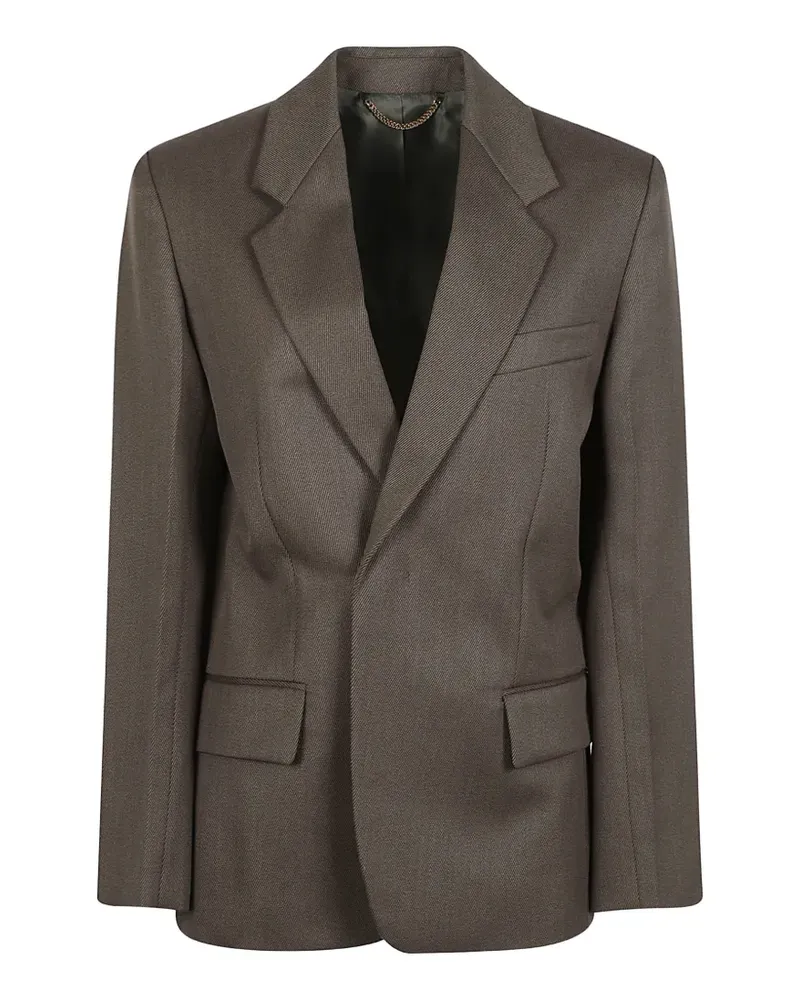 Victoria Beckham Einreihiges Twill-Sakko - Grün Grün