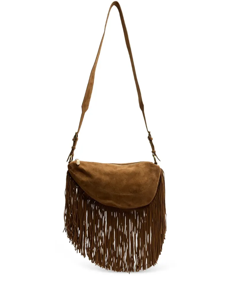 ash Astrid Schultertasche mit Fransen - Braun Braun